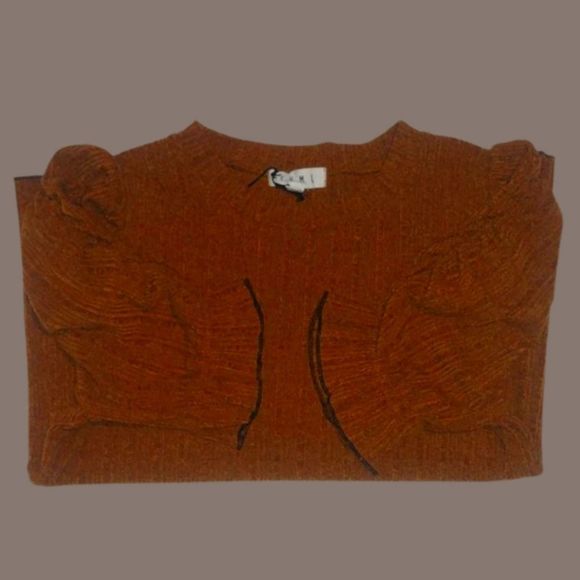 Rust Top Balloon Sleeve Stretch Size Small THML New - Picture 9 of 15